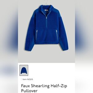 Madewell Faux Shearling Half-Zip Pullover Sweater